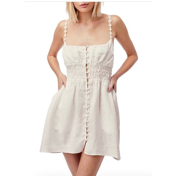 For Love & Lemons Macaroon Button Mini Dress - Picture 1 of 6
